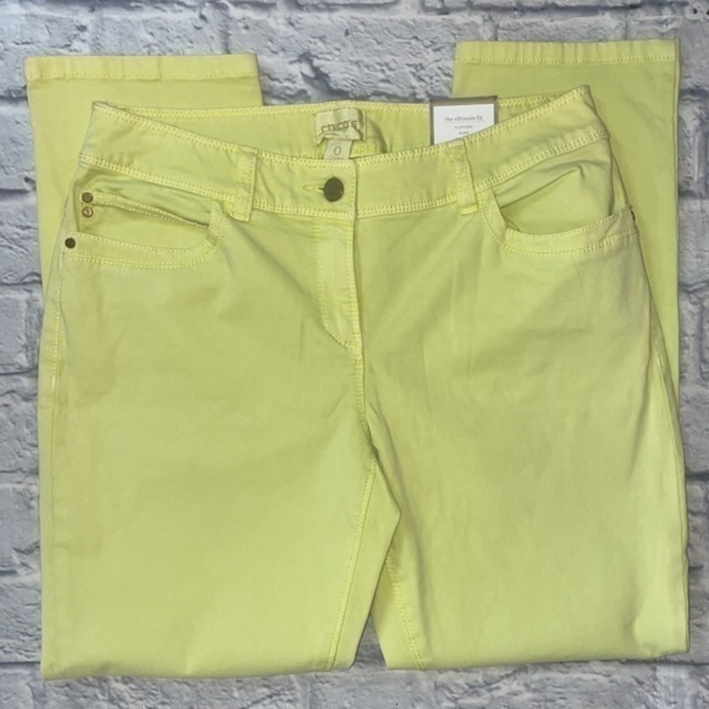 Chicos Casual Sateen Skimmer Ultimate Fit Slim Flatter Lengthen Summer Pants